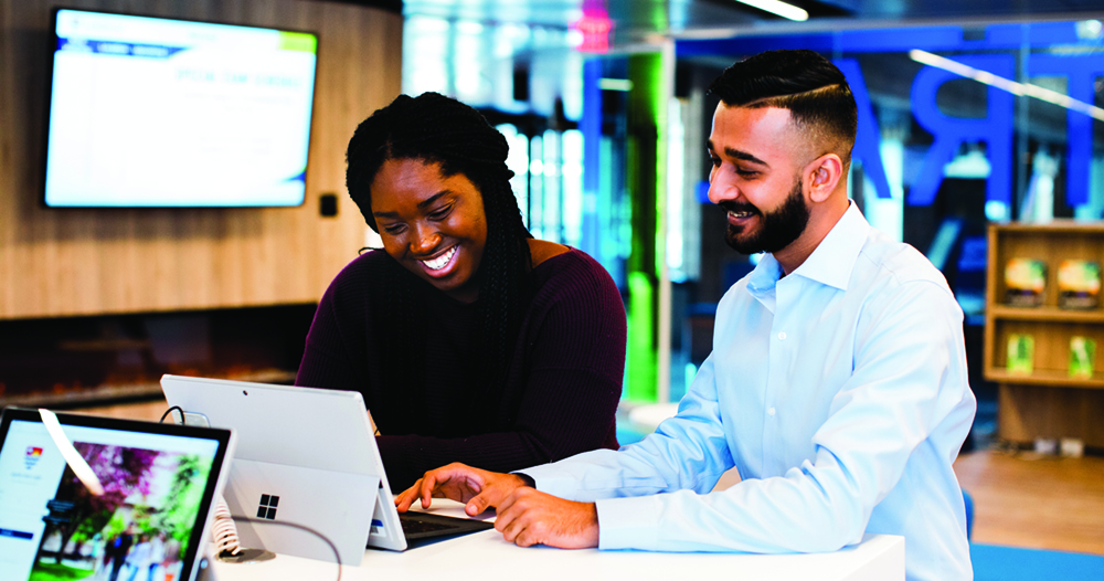 Students getting help in Student Central